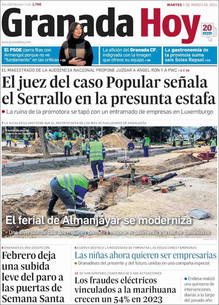 Portada de Granada Hoy (España)