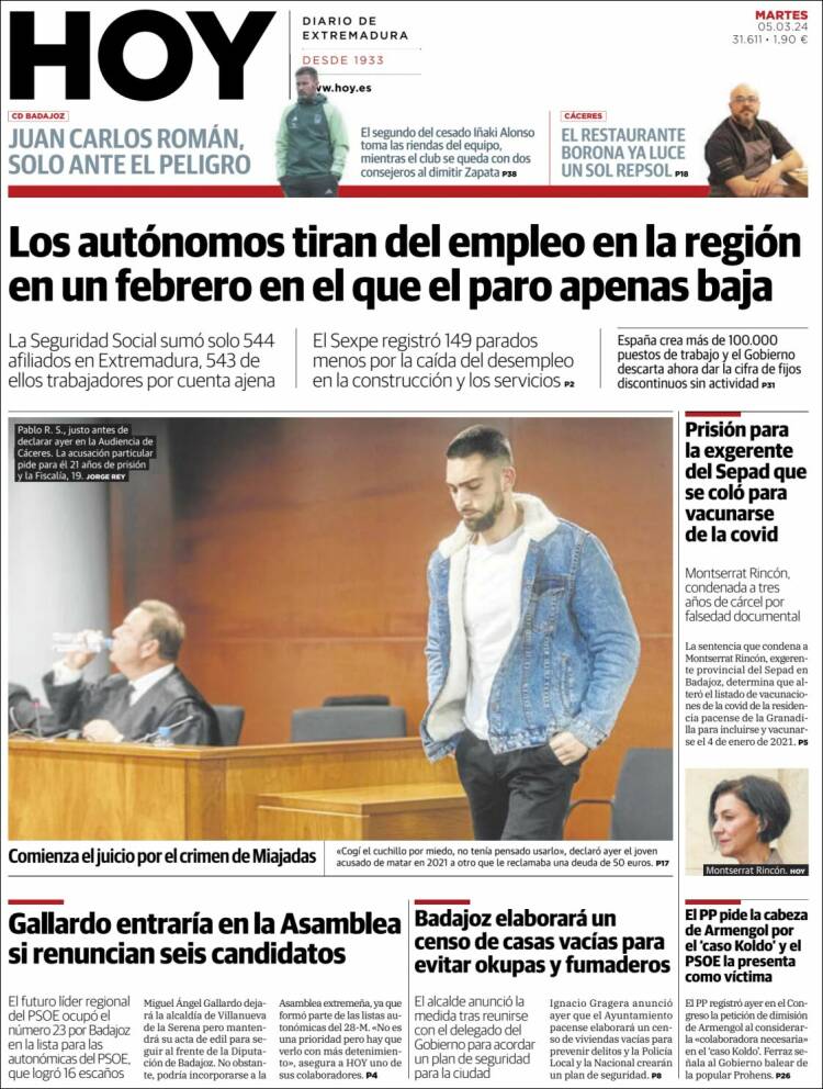 Portada de Hoy - Caceres (España)