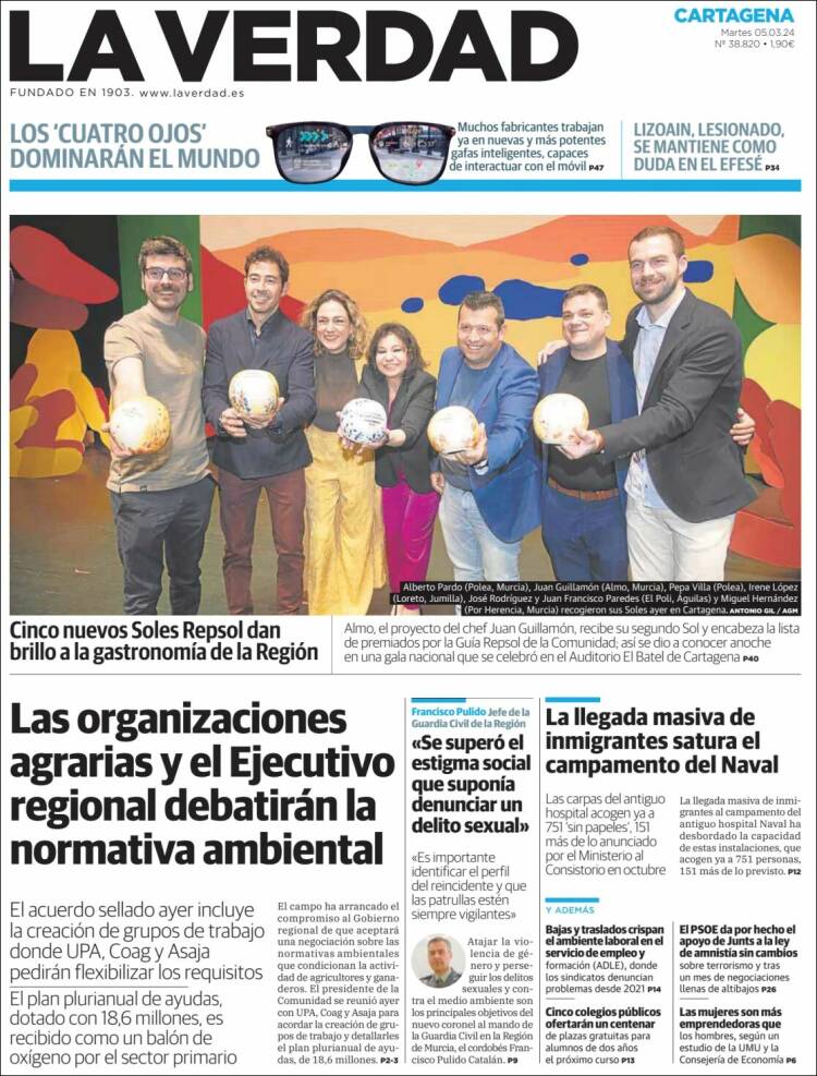 Portada de La Verdad de Cartagena (España)