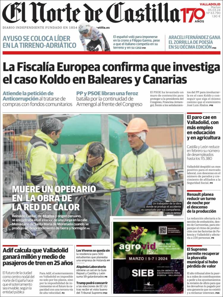 Portada de Norte de Castilla - Valladolid (España)