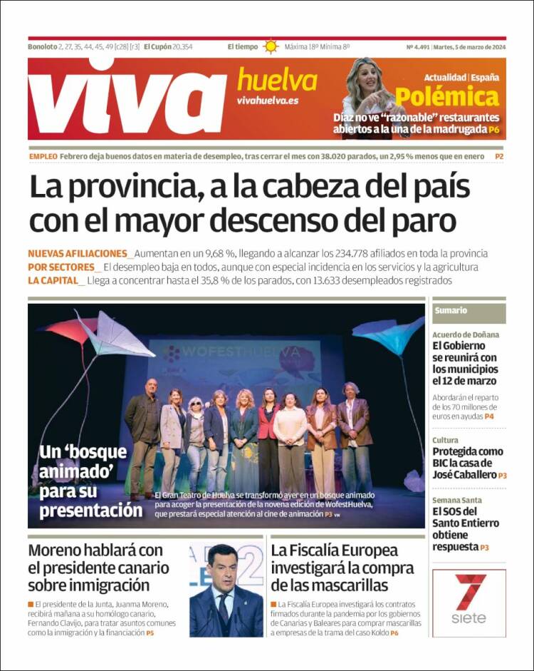 Portada de Viva Huelva (España)