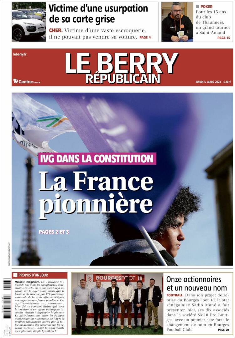 Portada de Berry Republicain (Francia)