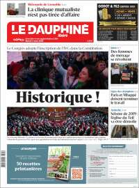 Portada de Le Dauphiné Libéré (France)