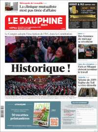 Portada de Le Dauphiné Libéré (Francia)