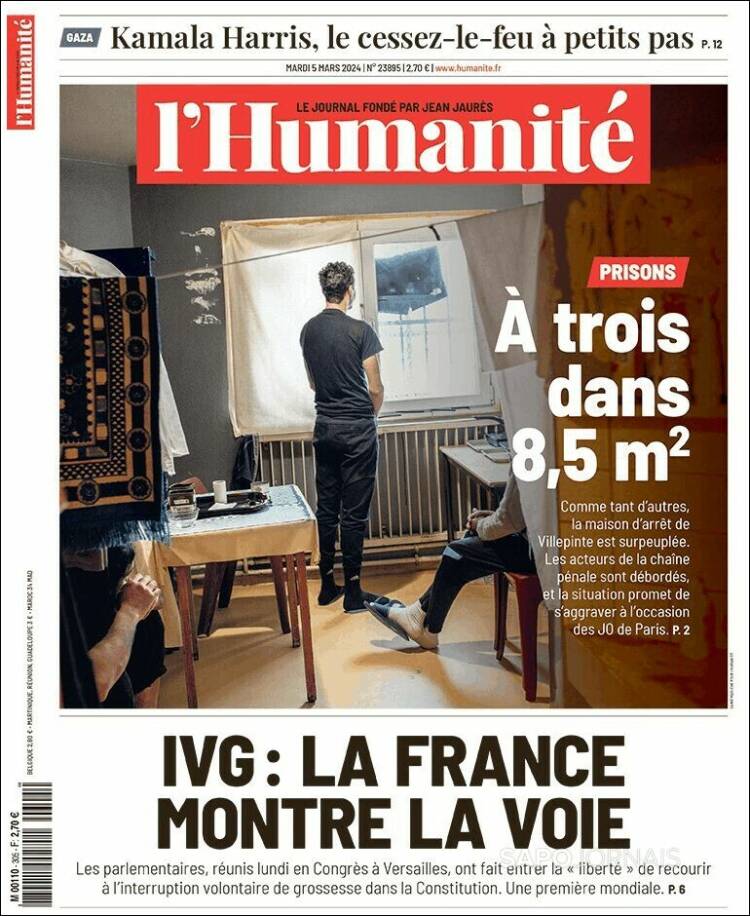 Portada de l'Humanite (Francia)