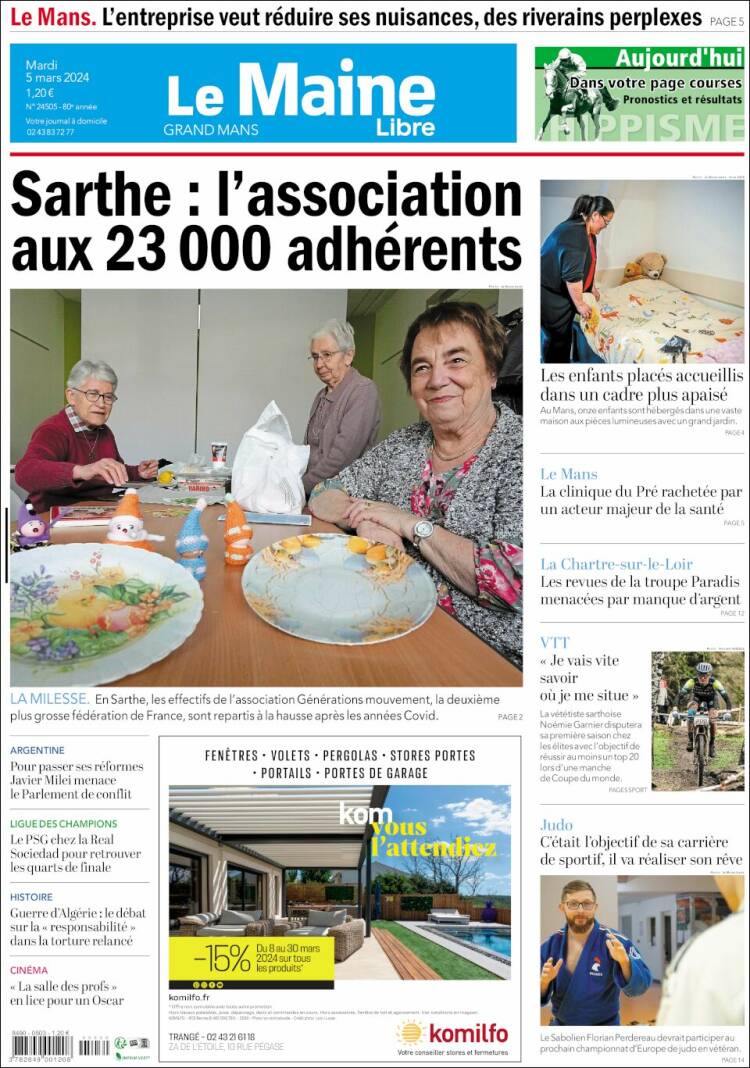 Portada de Le Maine Libre (Francia)