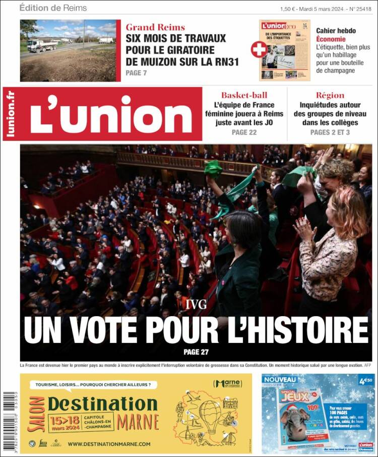 Portada de L'Union (Francia)
