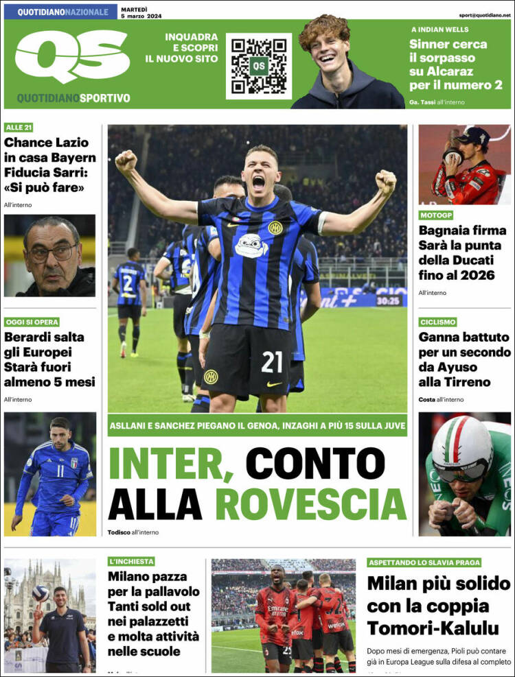 Portada de Quotidiano Sportivo (Italia)
