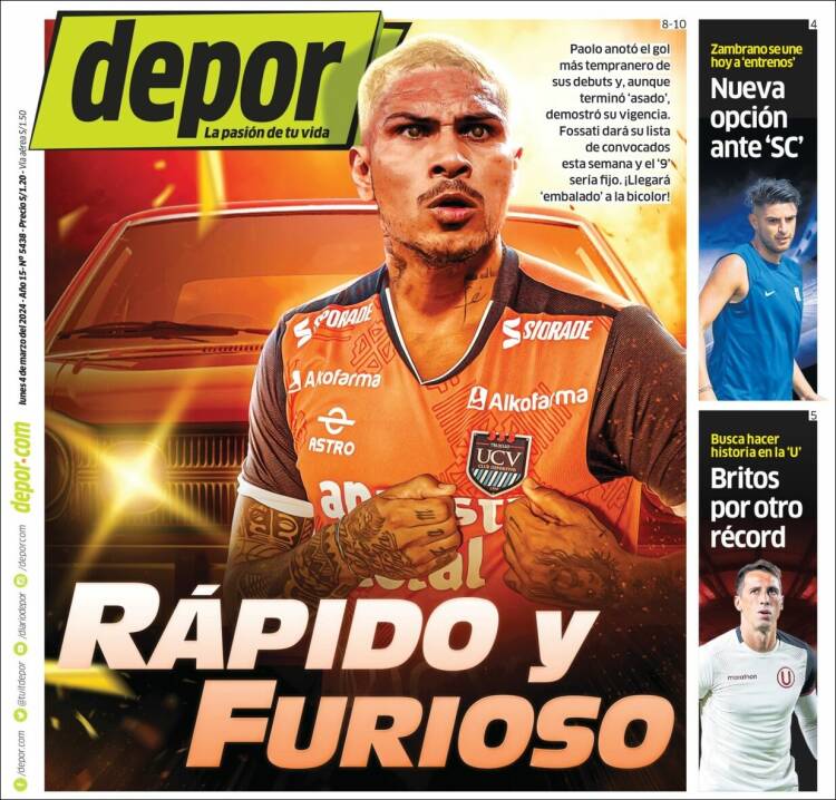 Portada de Depor (Perú)