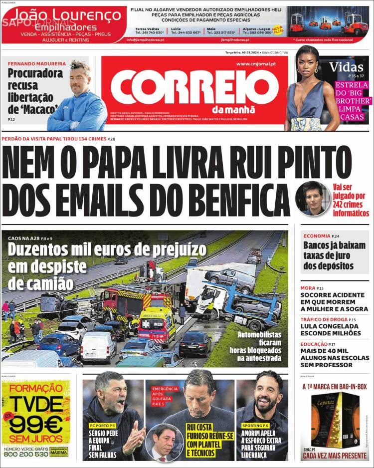 Portada de Correio da Manhã (Portugal)