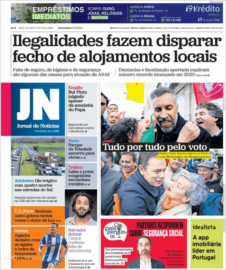 Portada de Jornal de Notícias (Portugal)