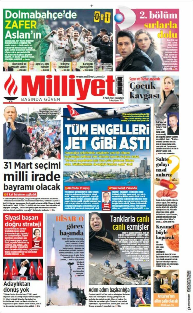Portada de Milliyet (Turqu&iacute;a)