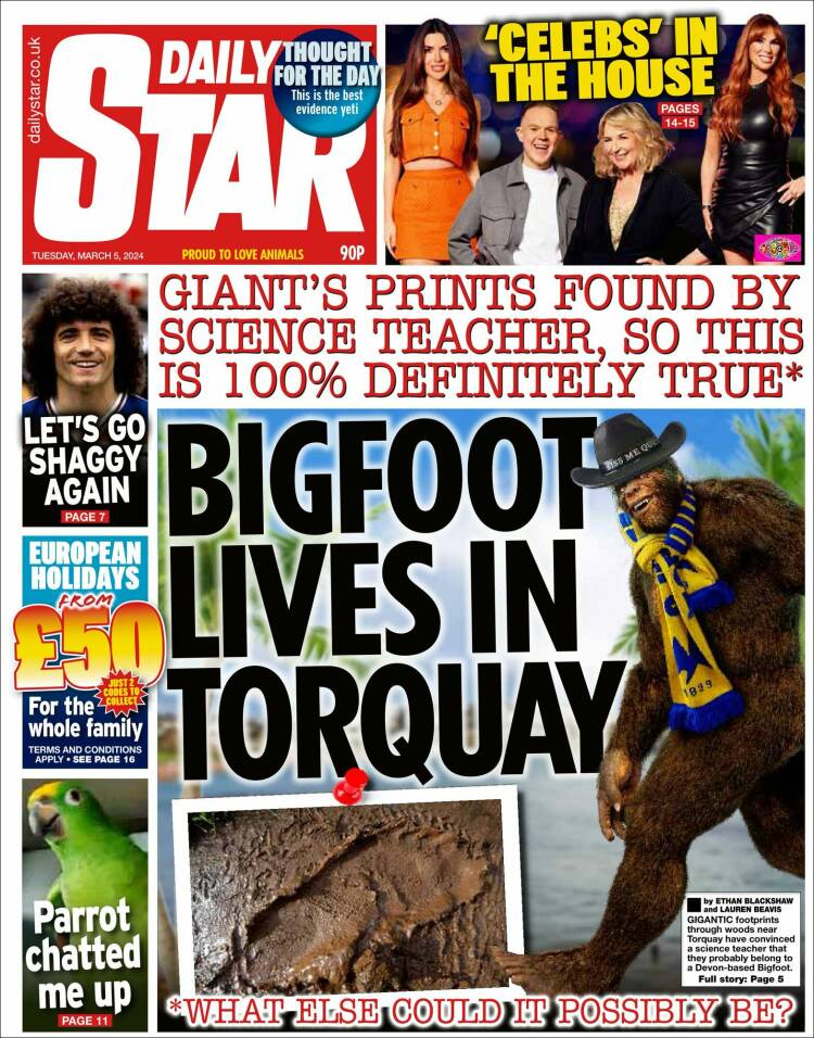 Portada de Daily Star (Reino Unido)