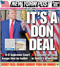 Portada de New York Post (USA)