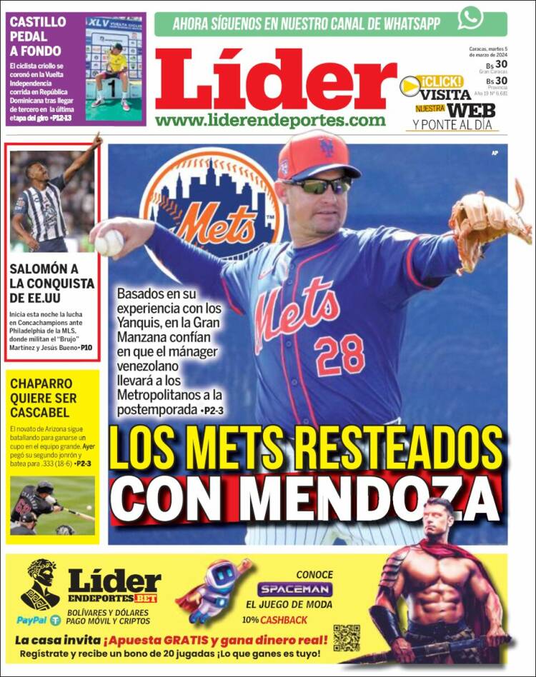 Portada de Lider en deportes (Venezuela)