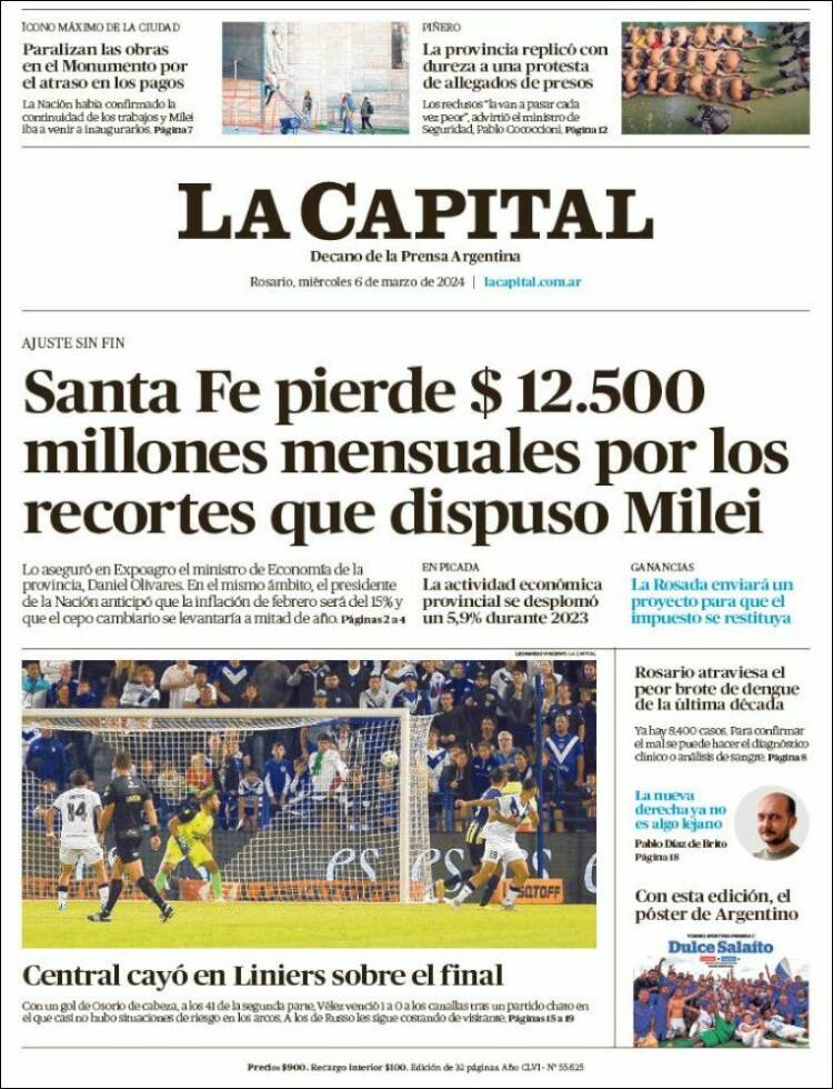 Portada de La Capital - Rosario (Argentina)