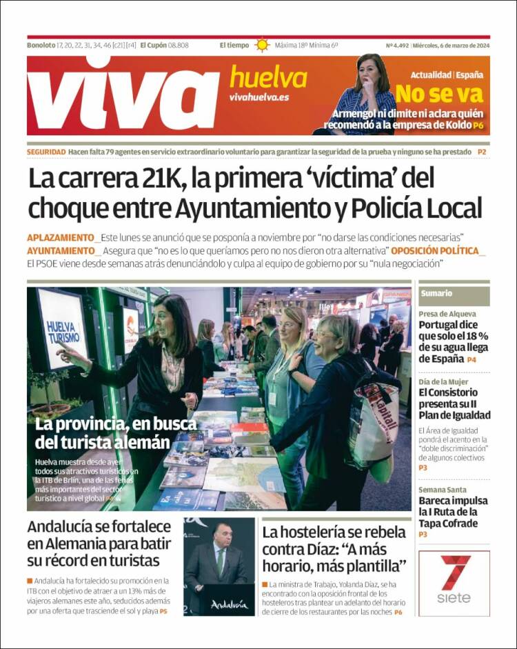 Portada de Viva Huelva (España)