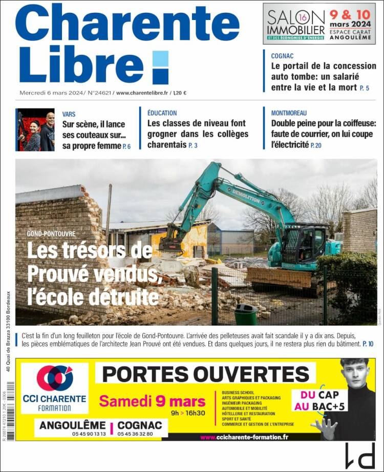 Portada de Charente Libre (Francia)