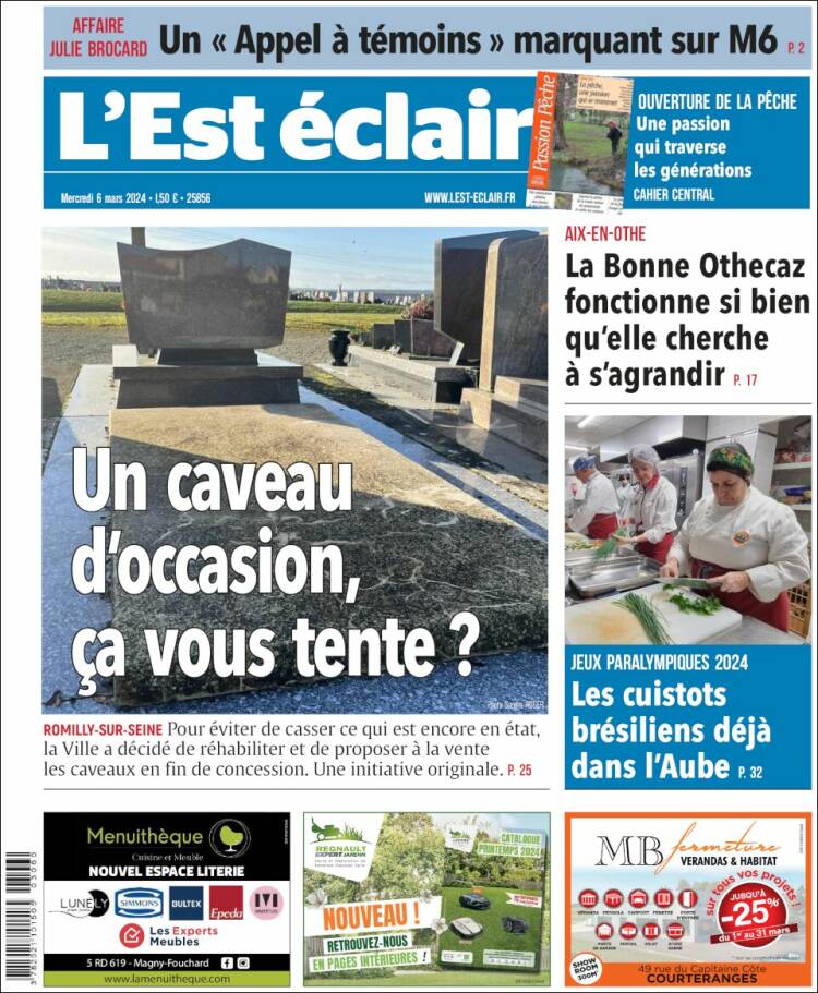 Portada de L'Est Eclair (Francia)