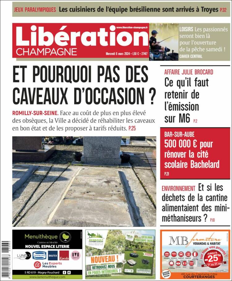 Portada de Libération Champagne (Francia)