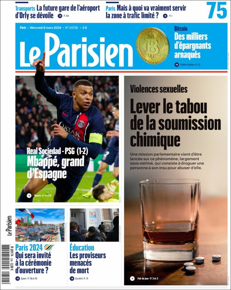 Portada de Le Parisien (Francia)