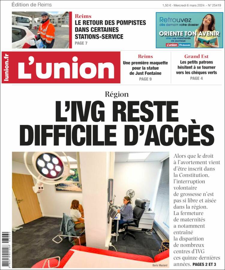 Portada de L'Union (Francia)