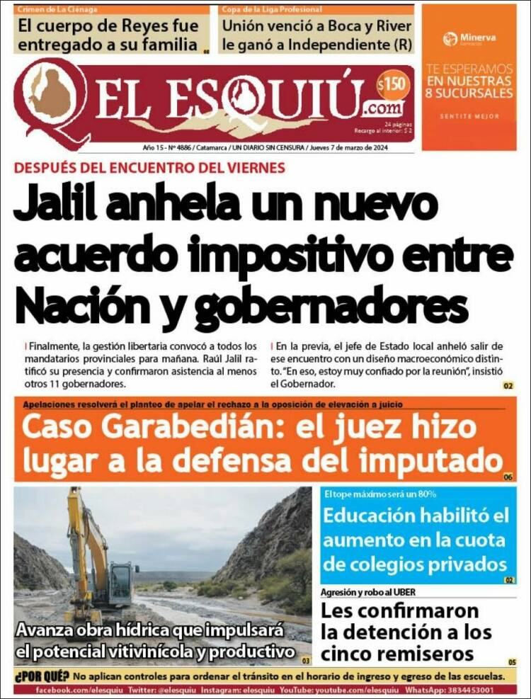 Portada de El Esquiu (Argentina)