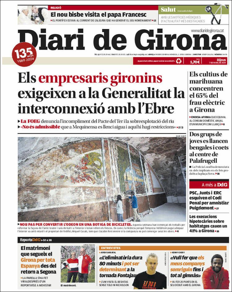 Portada de Diari de Girona (España)