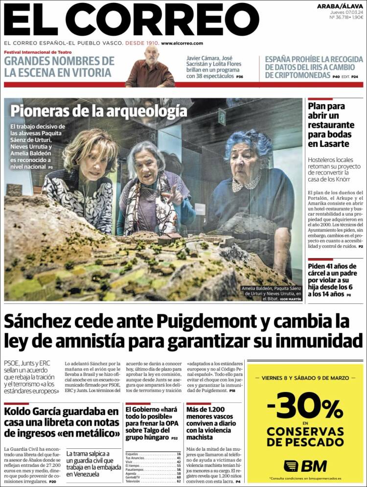 Portada de El Correo - Álava (España)