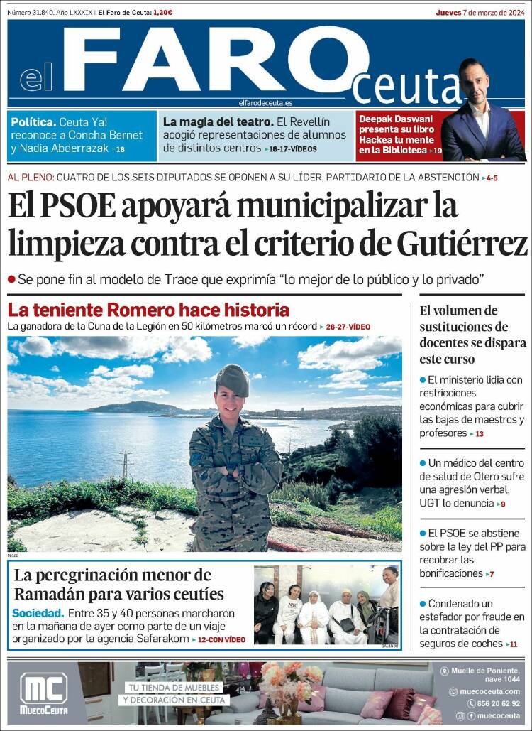 Portada de El Faro de Ceuta (España)