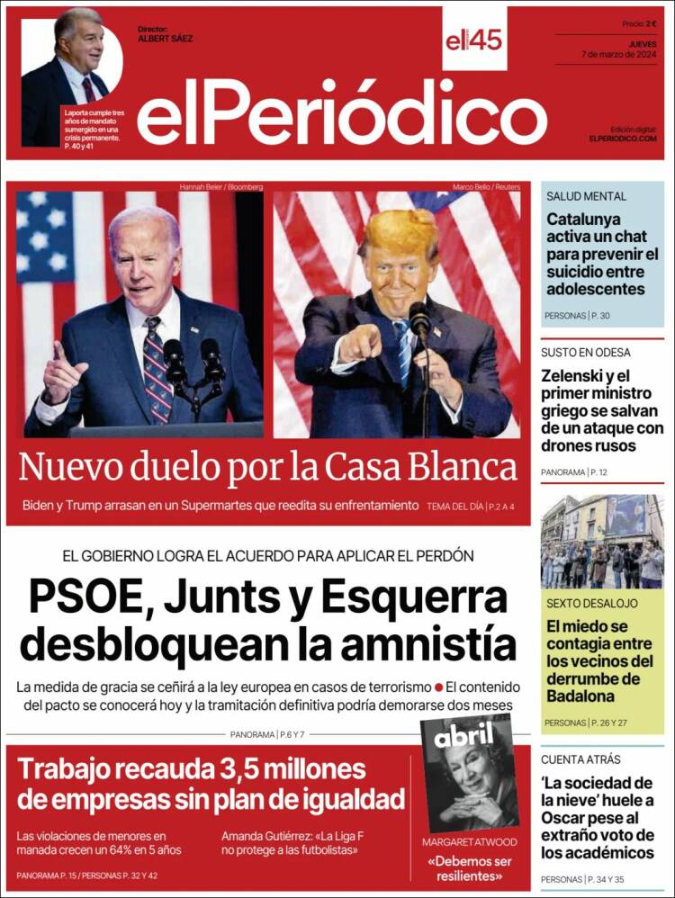 Portada de El Periódico (España)