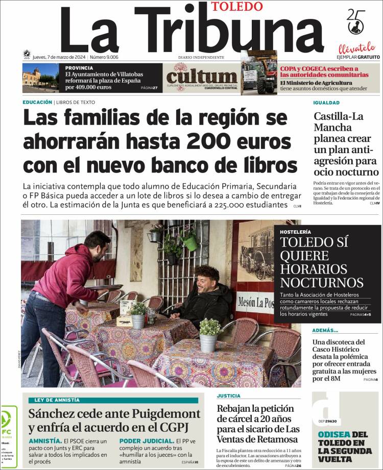 Portada de La Tribuna de Toledo (España)