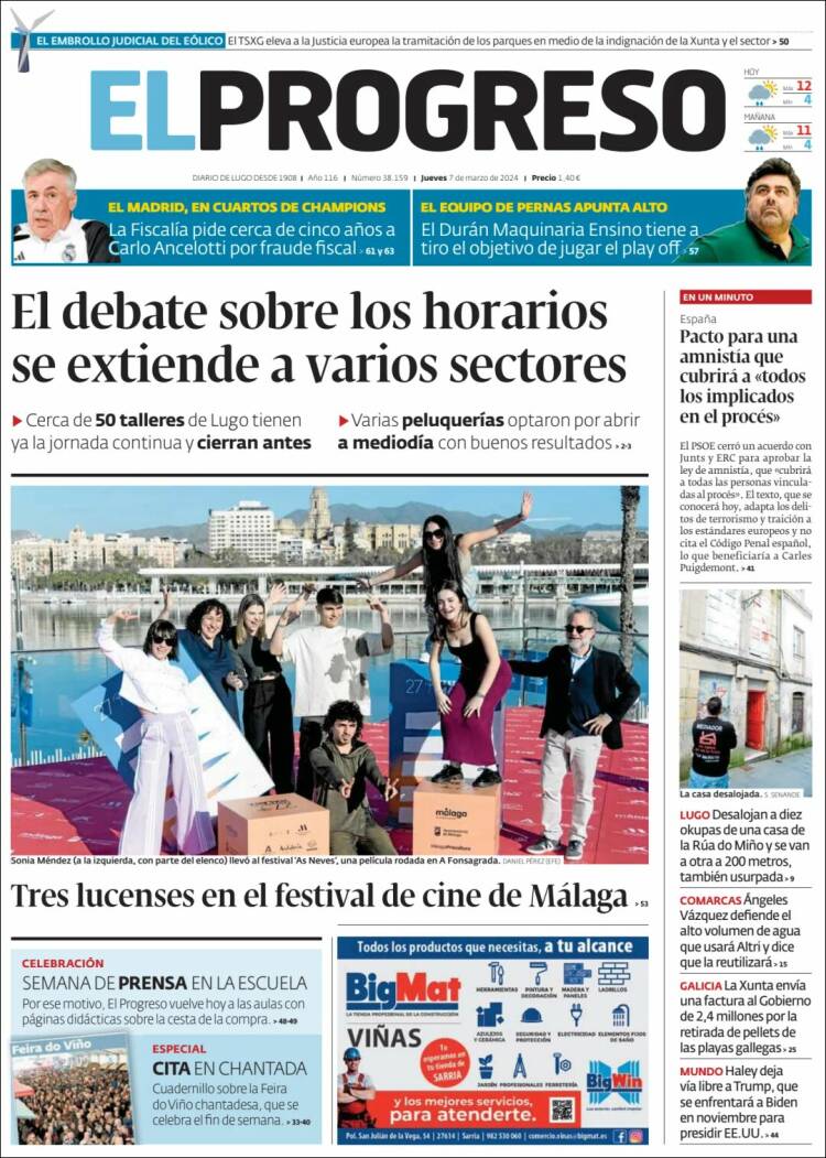 Portada de El Progreso (España)