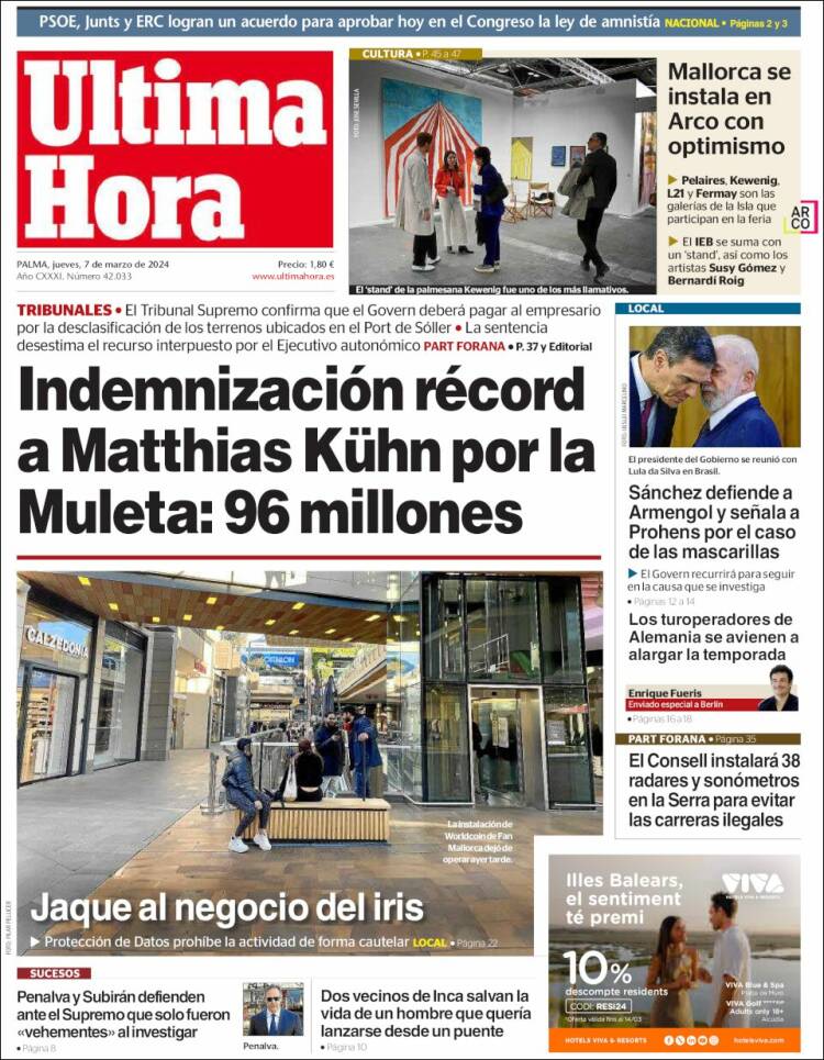 Portada de Última Hora (España)