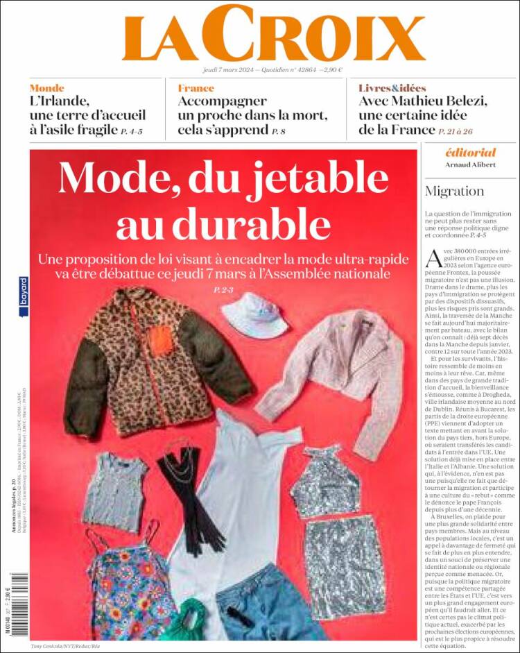 Portada de La Croix (Francia)