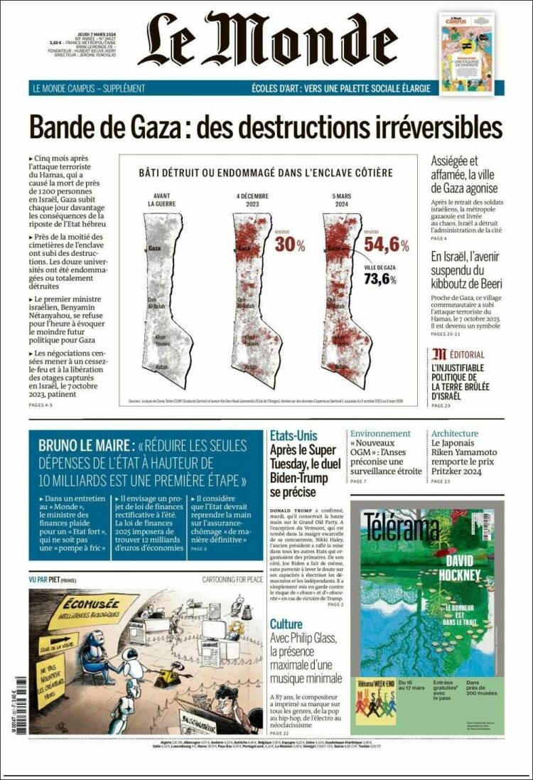 Portada de Le Monde (Francia)