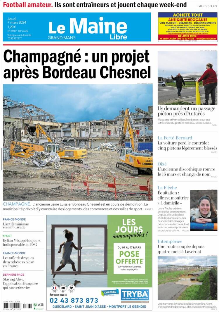 Portada de Le Maine Libre (Francia)