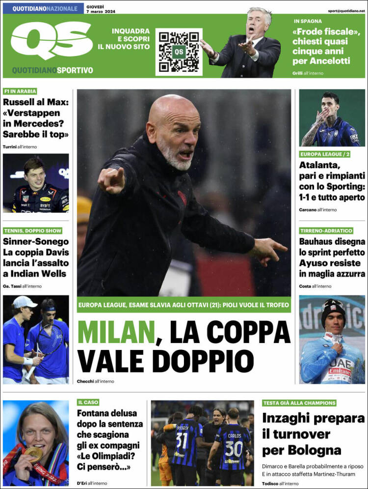 Portada de Quotidiano Sportivo (Italia)