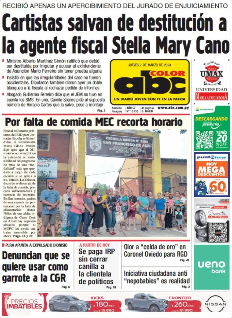 Portada de ABC Color (Paraguay)