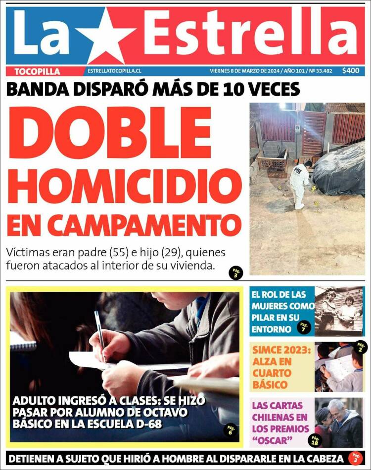 Portada de La Estrella de Tocopilla (Chile)