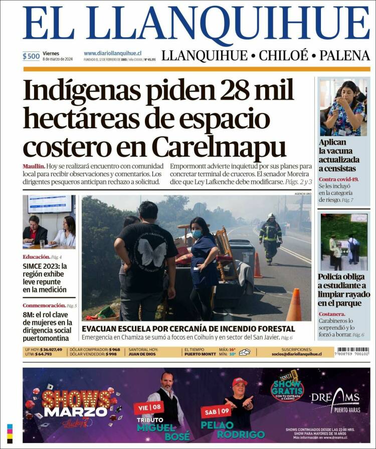 Portada de El Llanquihue (Chile)