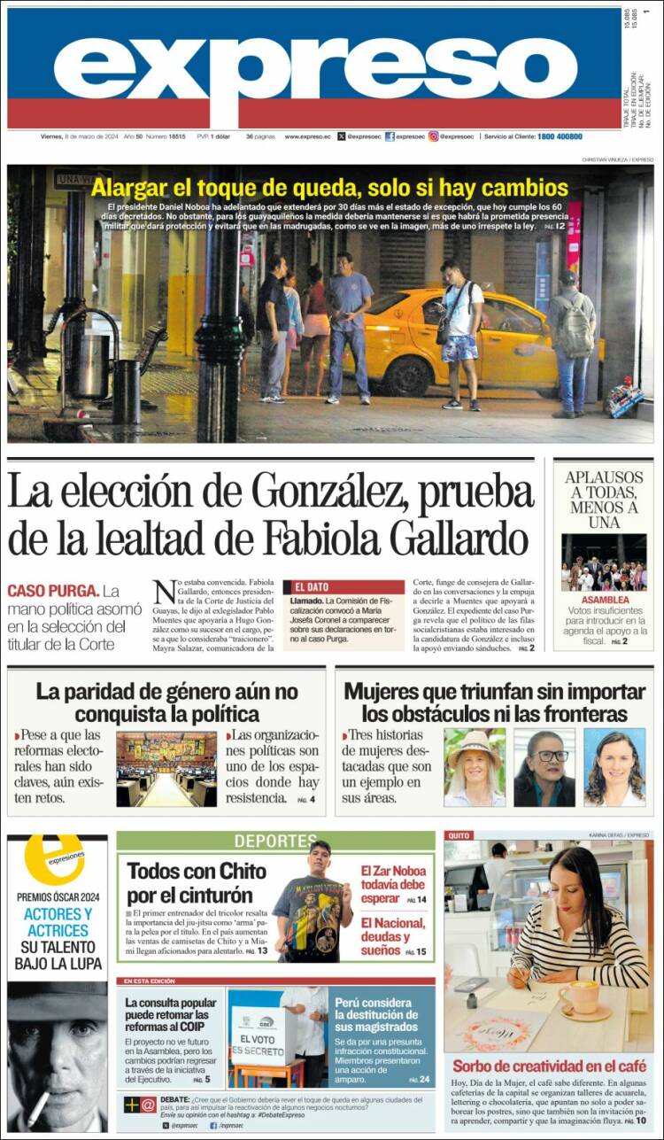 Portada de Expreso (Ecuador)