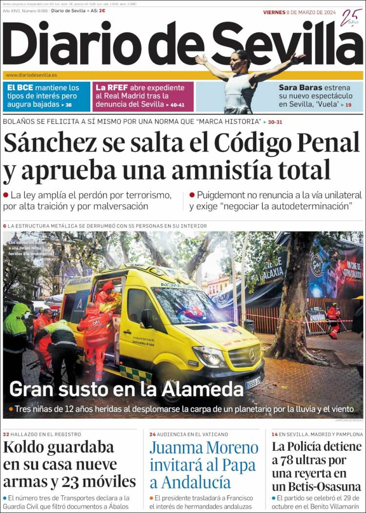 Portada de Diario de Sevilla (España)