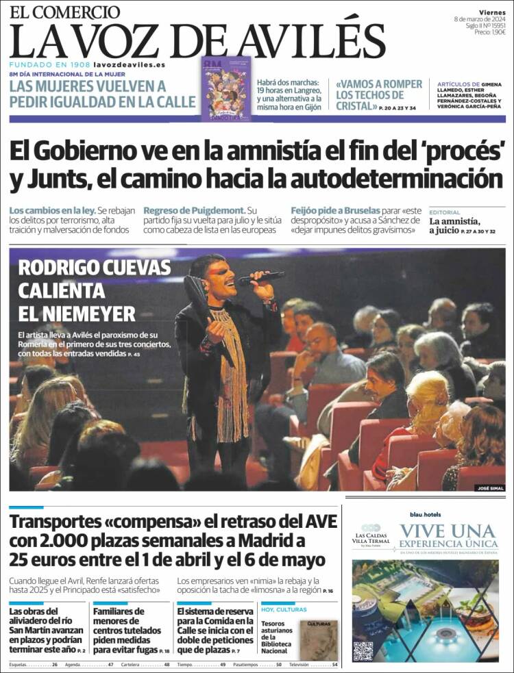 Portada de El Comercio - Avilés (España)