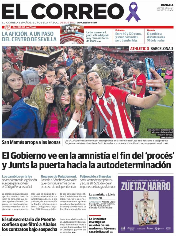 Portada de El Correo (España)