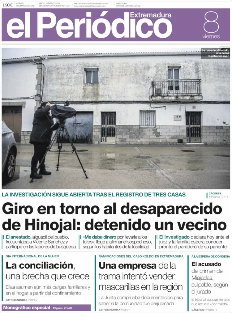 Portada de El Periódico de Extremadura (España)