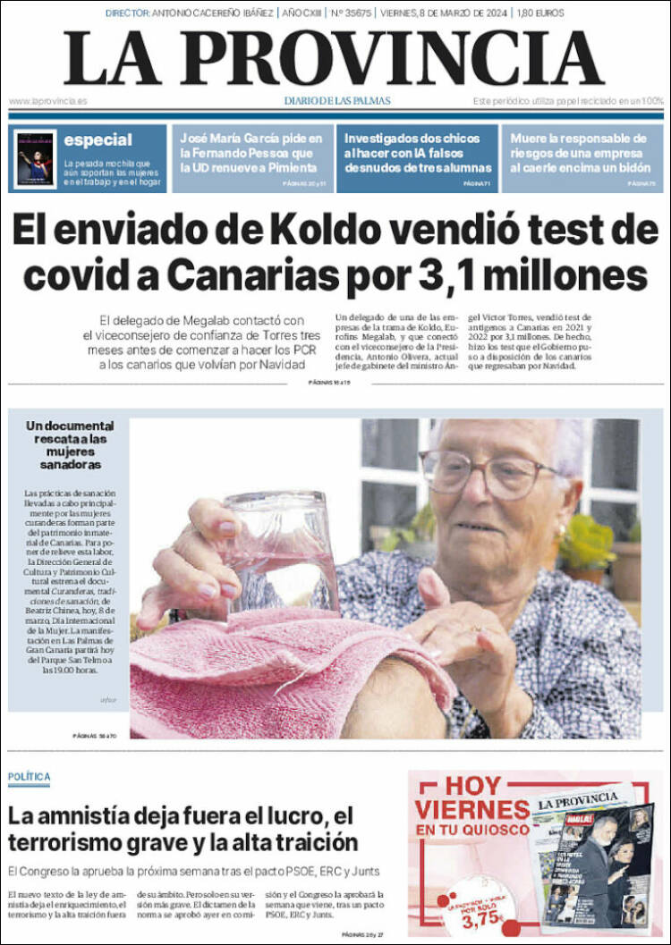 Portada de La Provincia (España)