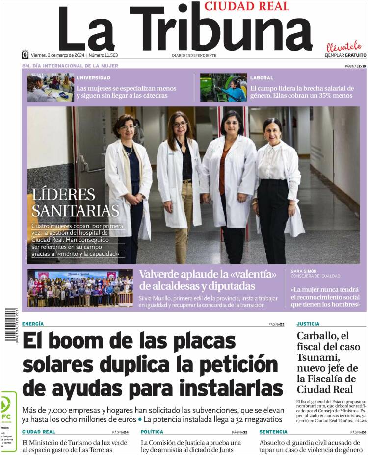 Portada de La Tribuna de Ciudad Real (España)