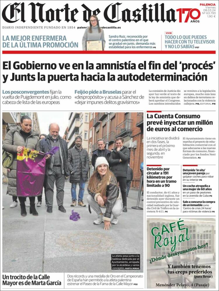 Portada de Norte de Castilla - Palencia (España)