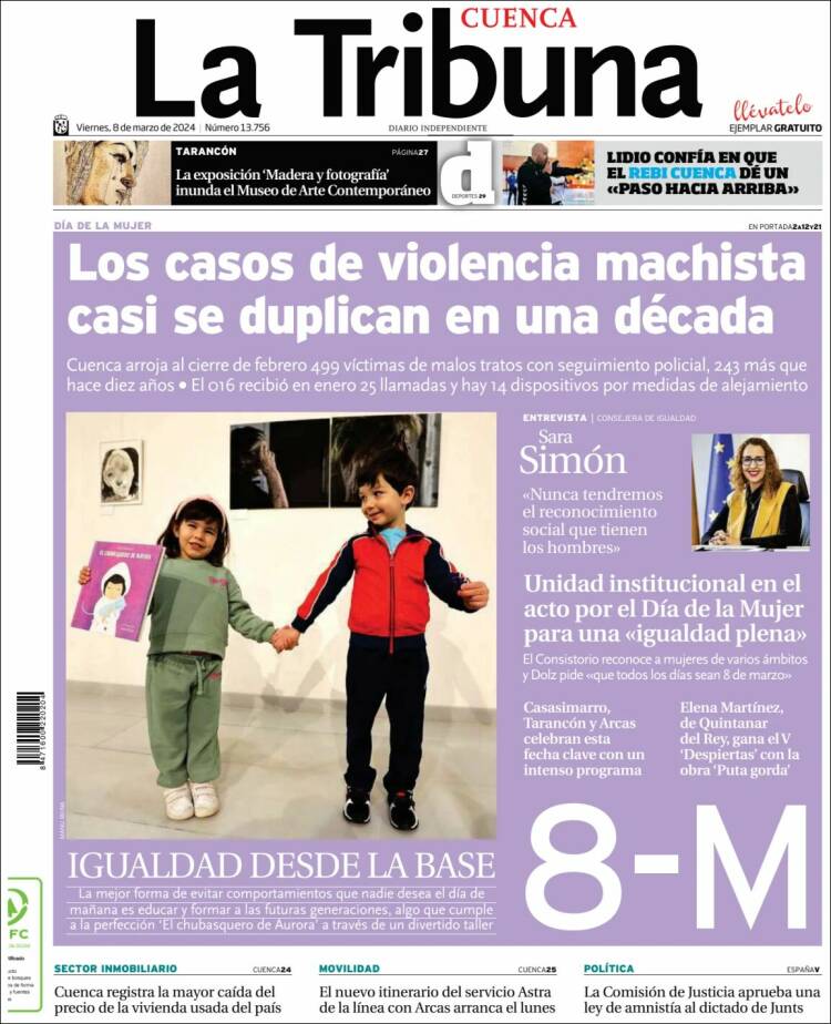 Portada de La Tribuna de Cuenca (España)